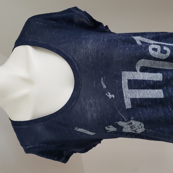 "The Who" Lucky Brand long top t-shirt, soft Heather blue, size M - Picture 3 of 12